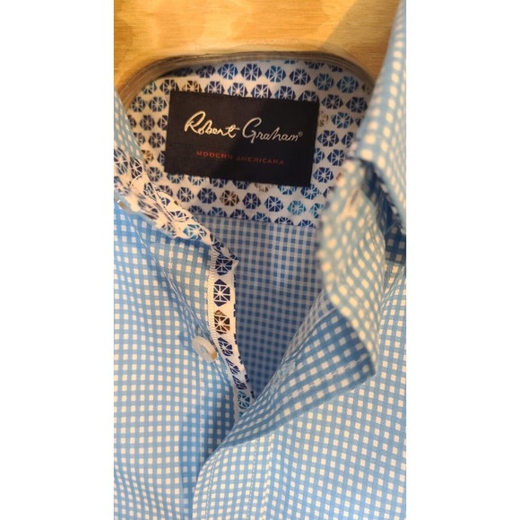 Robert Graham Flip Cuff Button Shirt Checked Long Sleeves Min Size XL - Picture 4 of 5